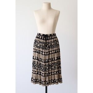VTG Sag Harbor Womens Skirt Size M Black Midi Floral Boho Cottage‎ Whimsigoth